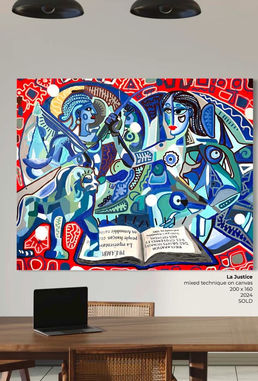 La Justice, Technique mixte sur toile — Elliot Zontone