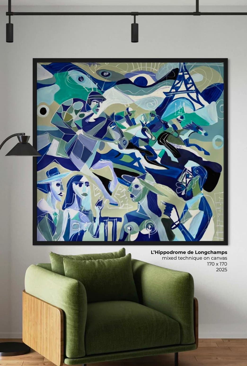 L’Hippodrome de Longchamps, Technique mixte sur toile — Elliot Zontone
