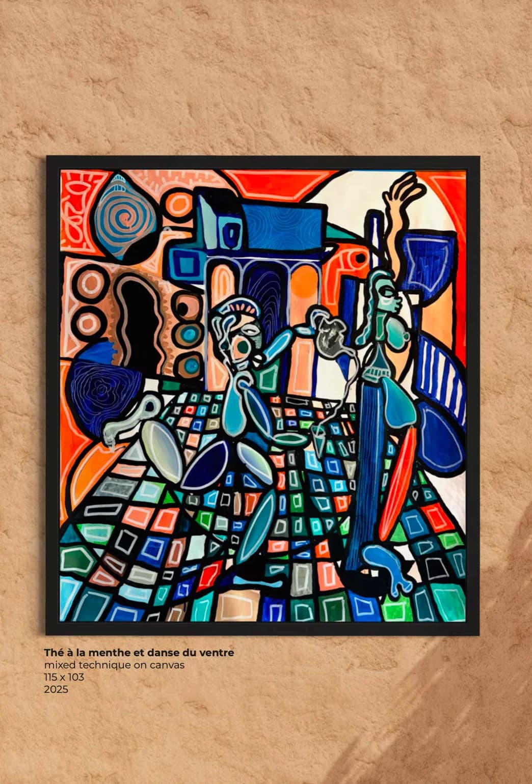 Thé à la menthe et danse du ventre, Technique mixte sur toile — Elliot Zontone
