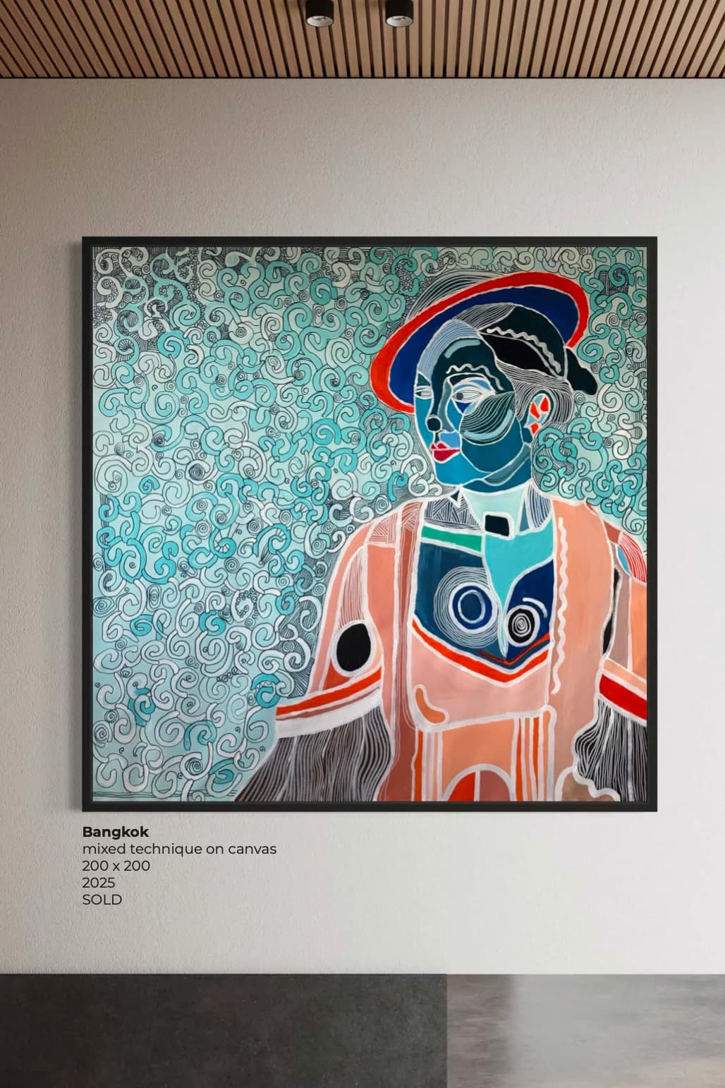 Bangkok, Technique mixte sur toile — Elliot Zontone