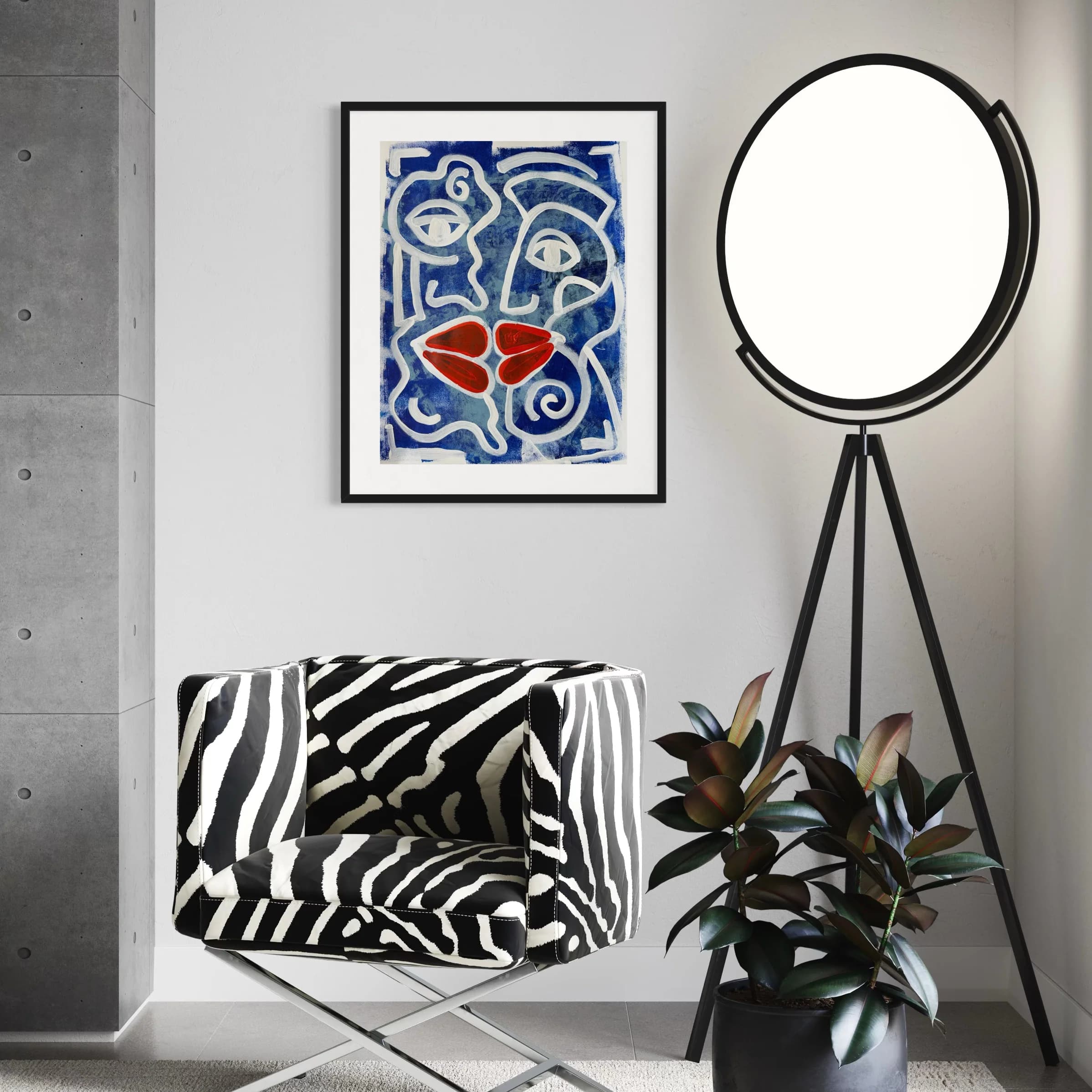 Le dernier Bisous, Technique mixte sur toile — Elliot Zontone