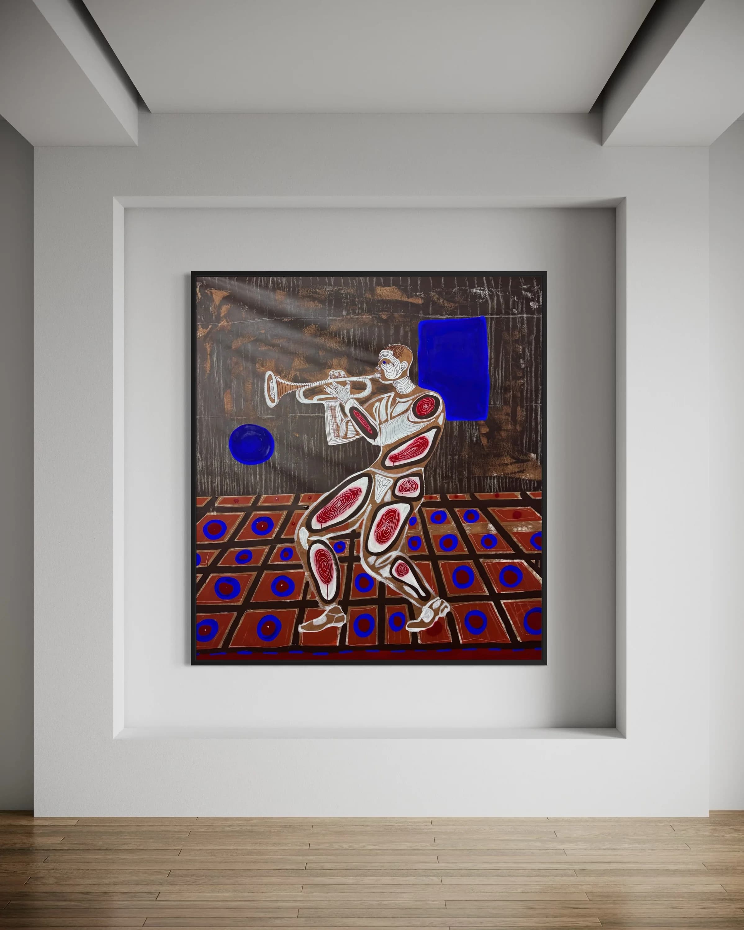 Le trompettiste, Technique mixte sur toile — Elliot Zontone