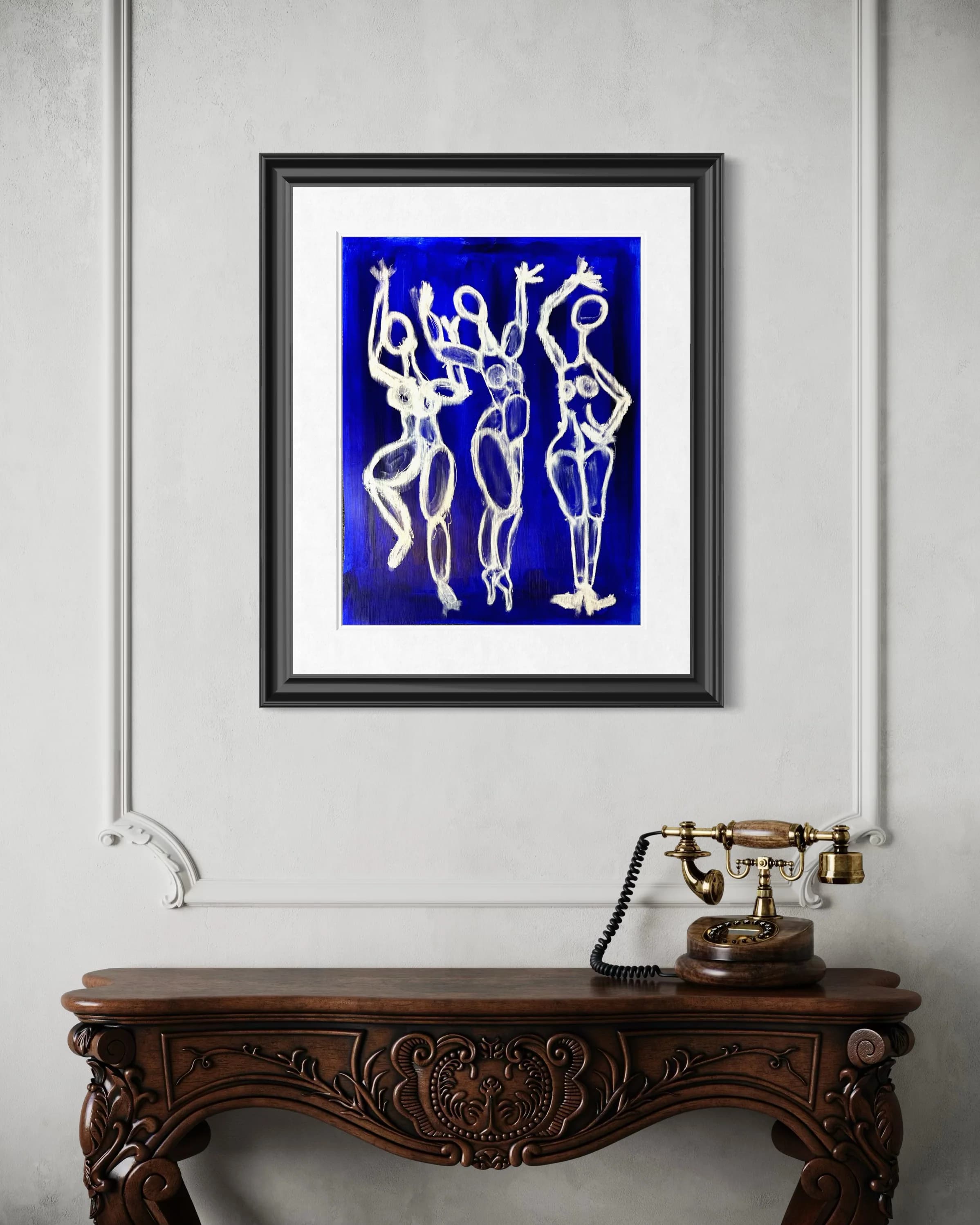 Les trois bonnes femmes, Technique mixte sur toile — Elliot Zontone