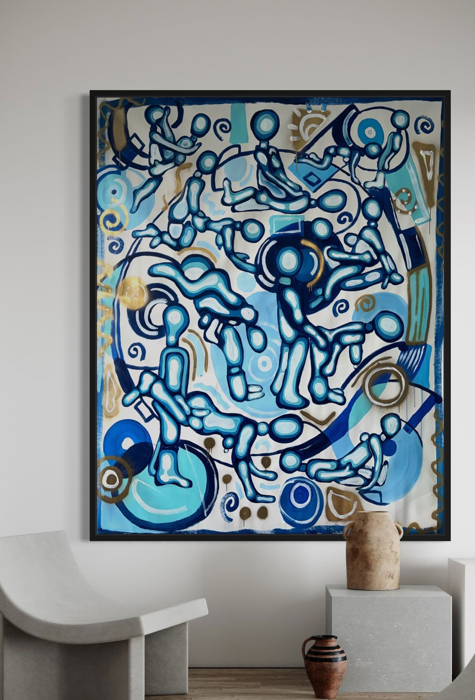 64 rue Thermaux Alchimie Geogamsique, Technique mixte sur toile — Elliot Zontone