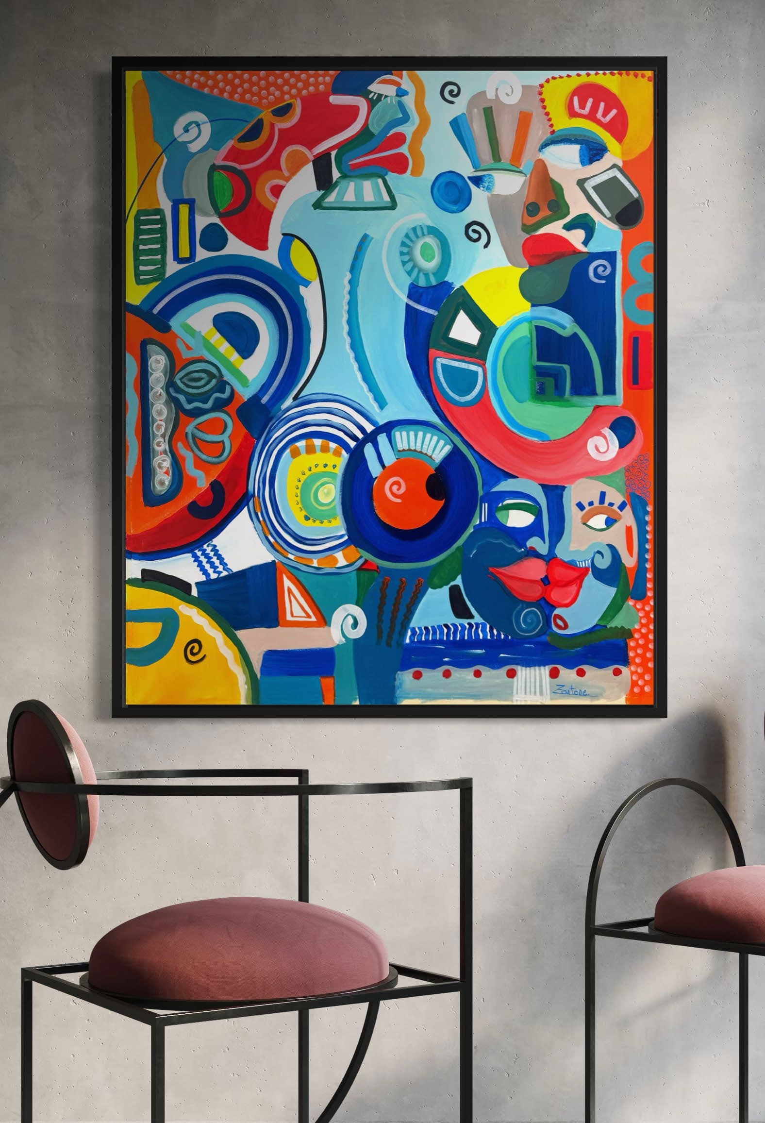 Abstract, Technique mixte sur toile — Elliot Zontone