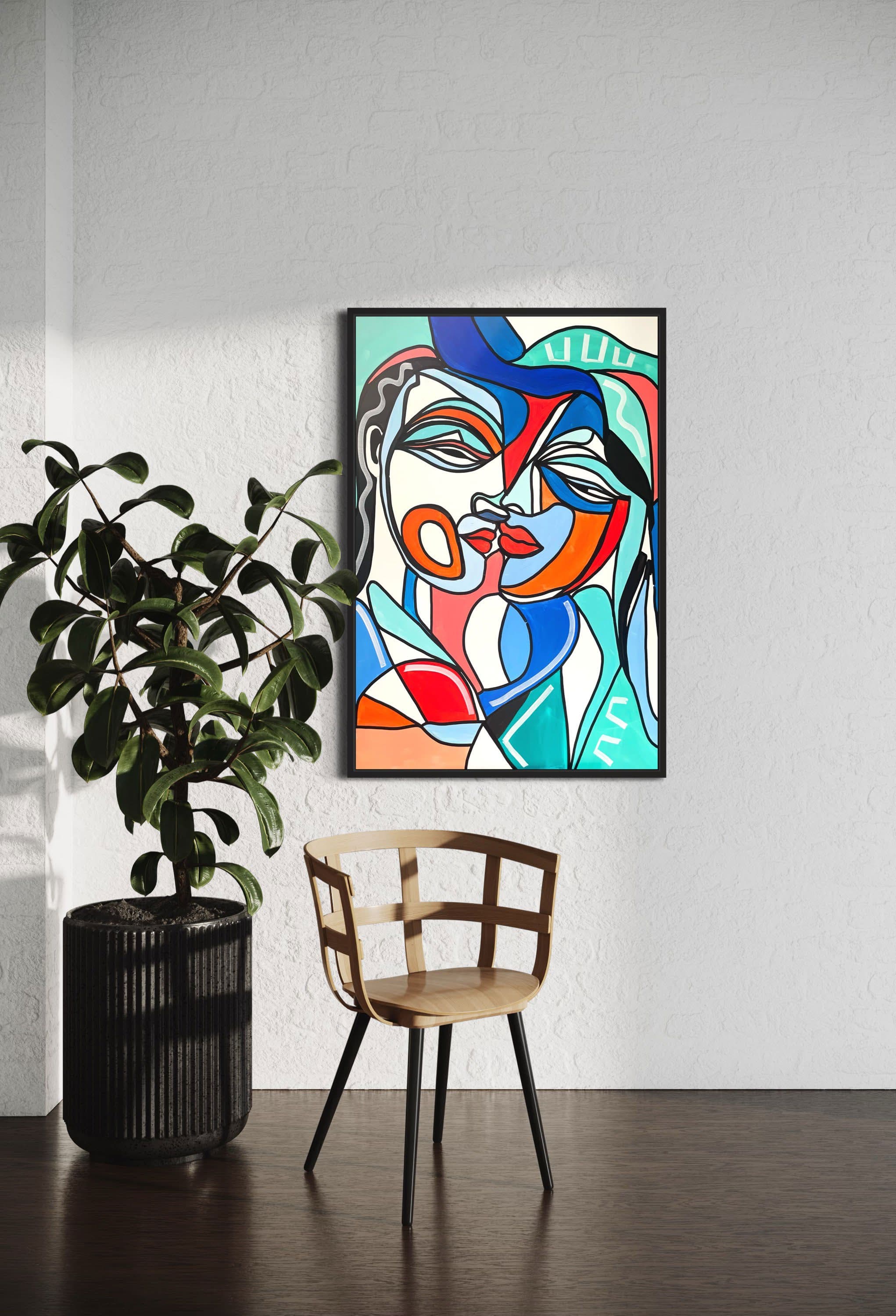 Bisous Bisous, Technique mixte sur toile — Elliot Zontone