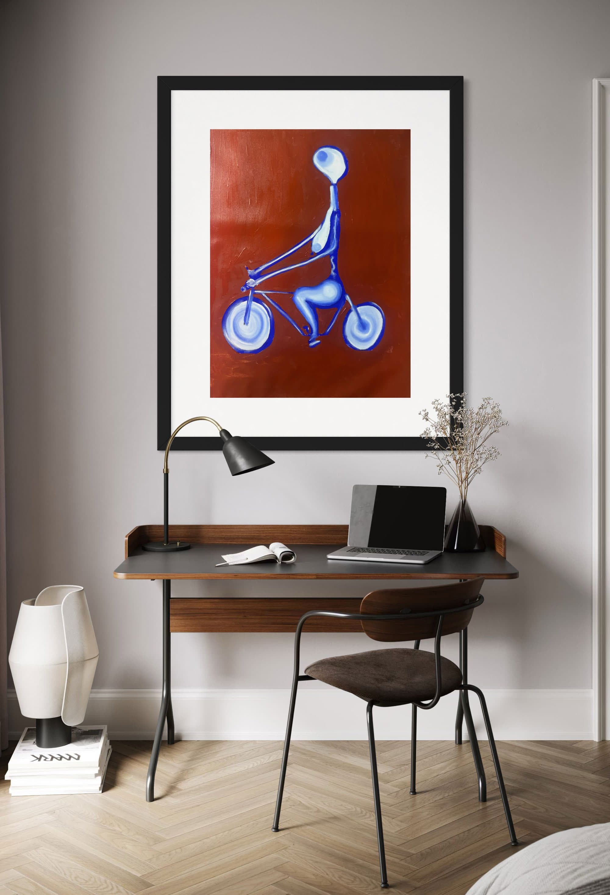 La Bicyclette, Technique mixte sur toile — Elliot Zontone