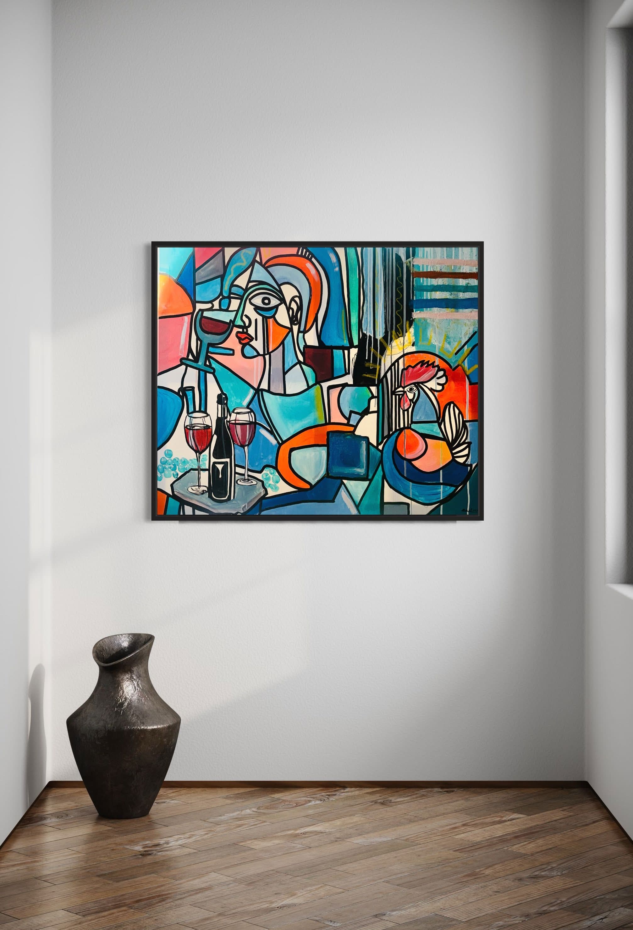 Le Coq, Technique mixte sur toile — Elliot Zontone