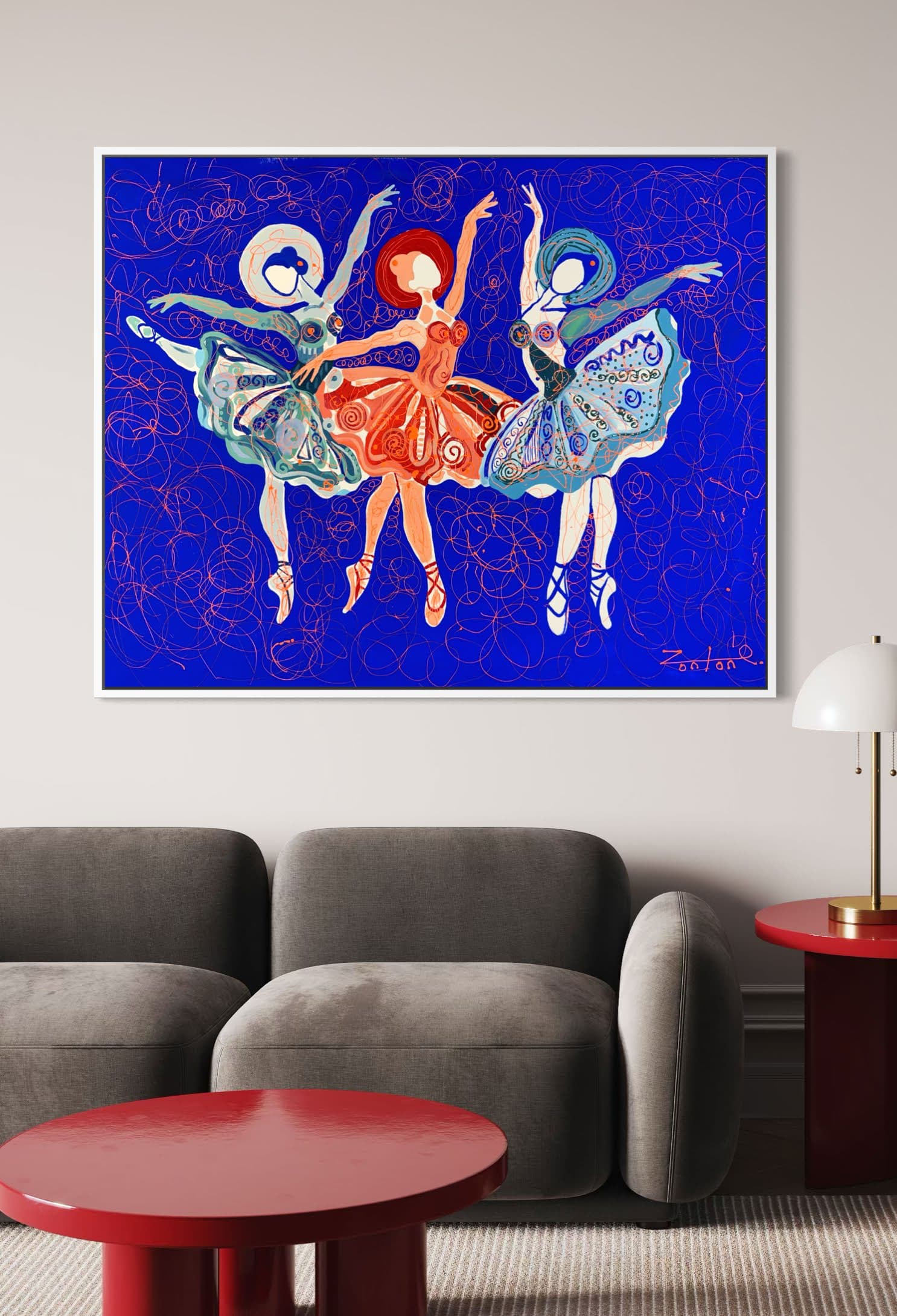 Les Tutus, Technique mixte sur toile — Elliot Zontone