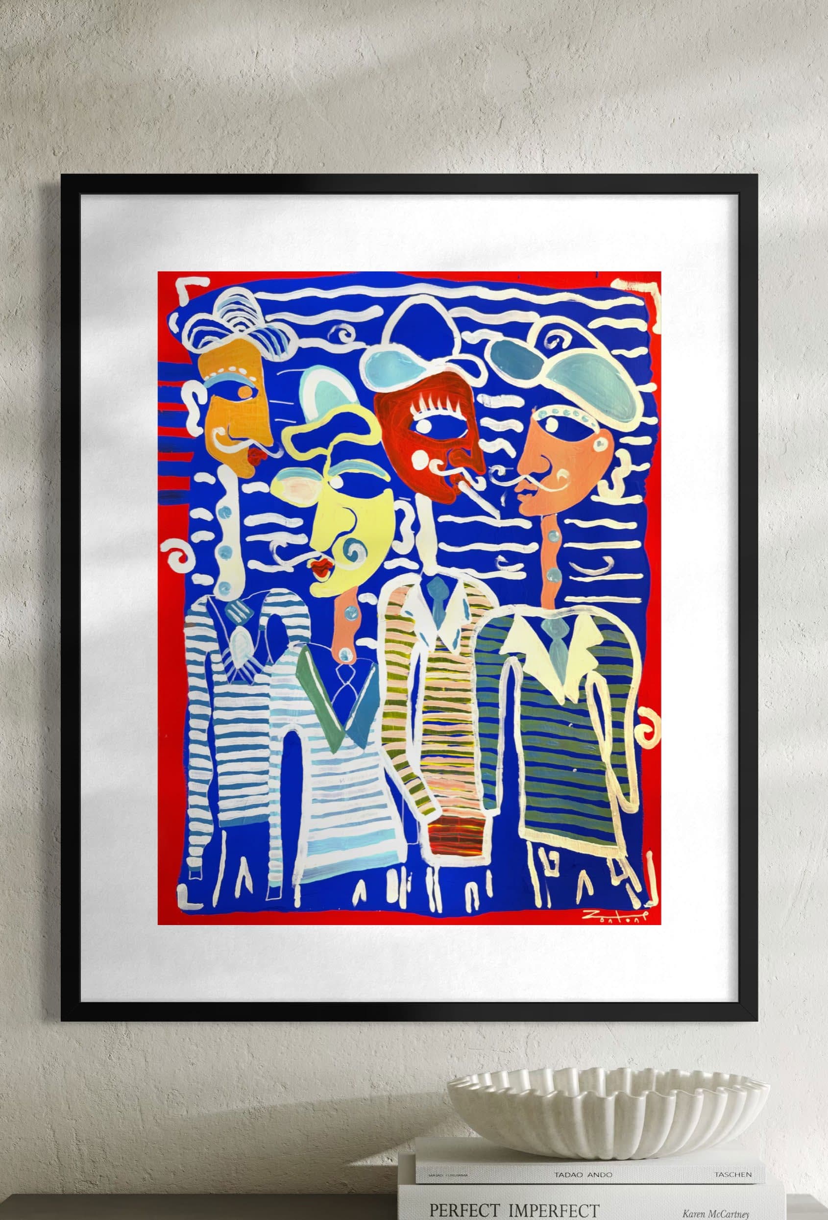 Marin Pêcheur, Technique mixte sur papier — Elliot Zontone
