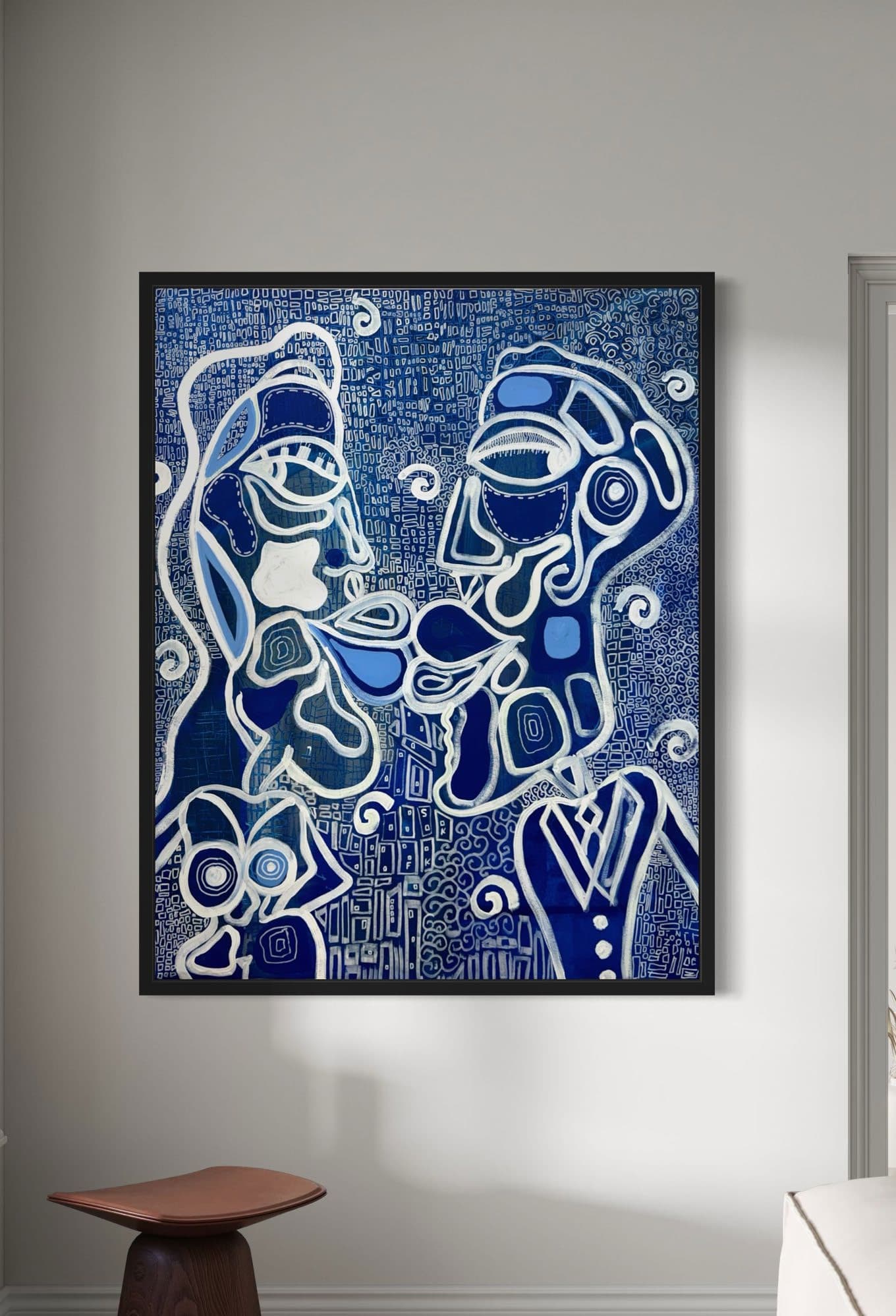 Un Beso, Technique mixte sur toile — Elliot Zontone