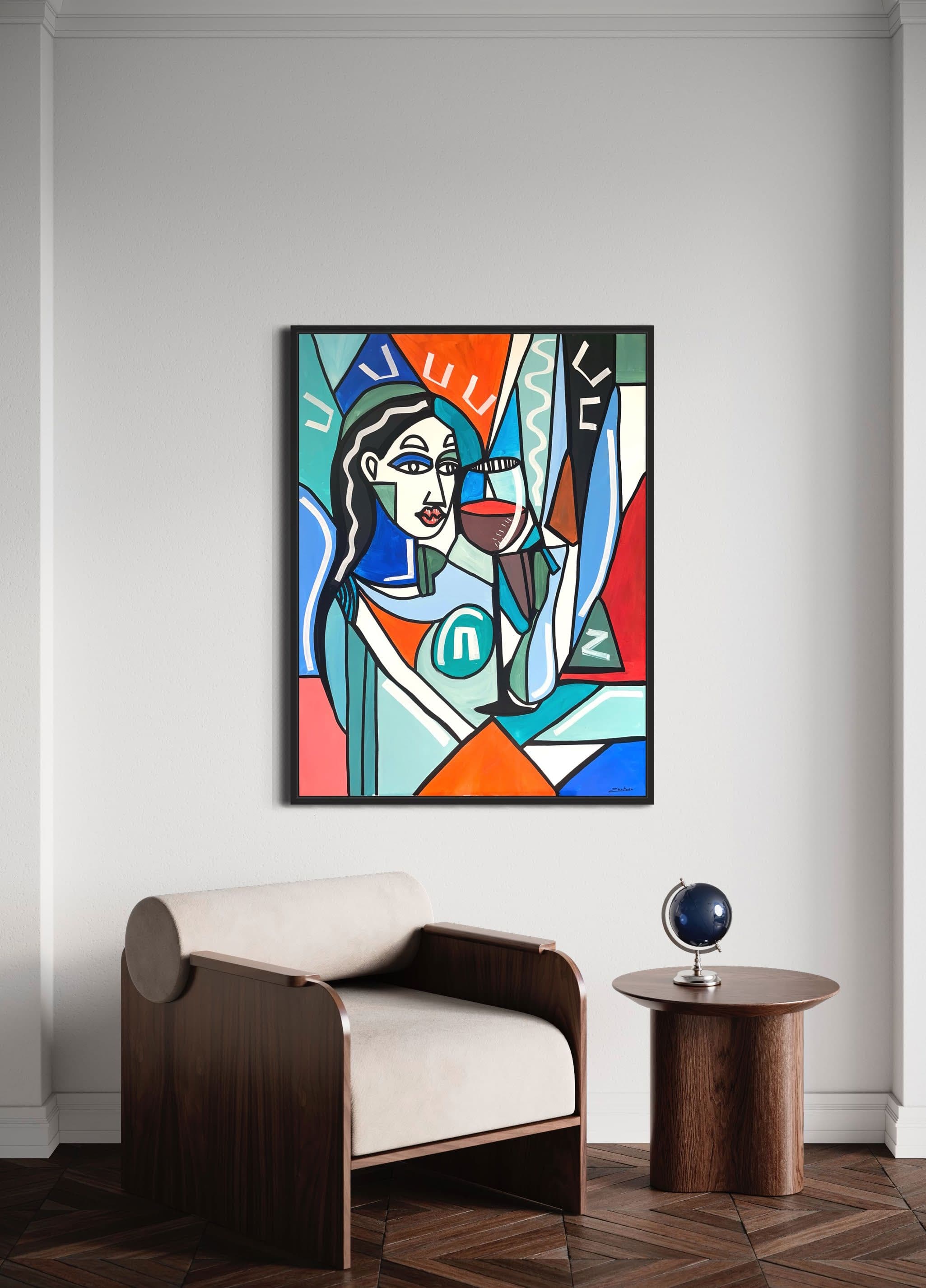 Vin Rouge, Technique mixte sur toile — Elliot Zontone
