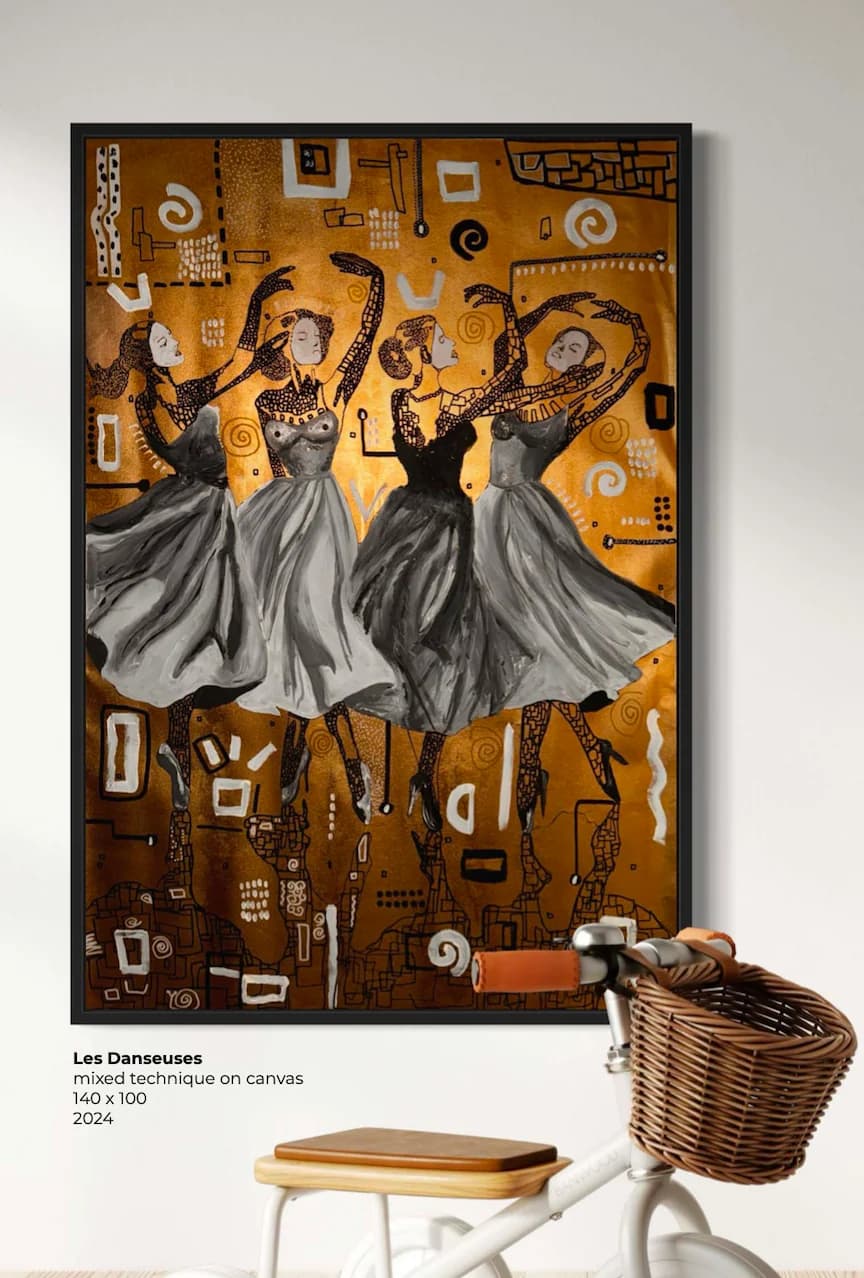 Les Danseuses, Technique mixte sur toile — Elliot Zontone