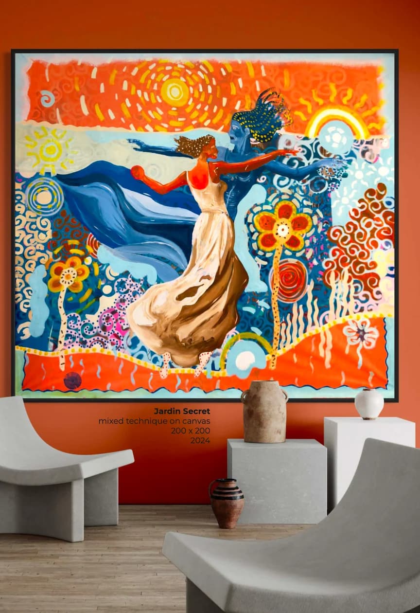 Jardin Secret, Technique mixte sur toile — Elliot Zontone