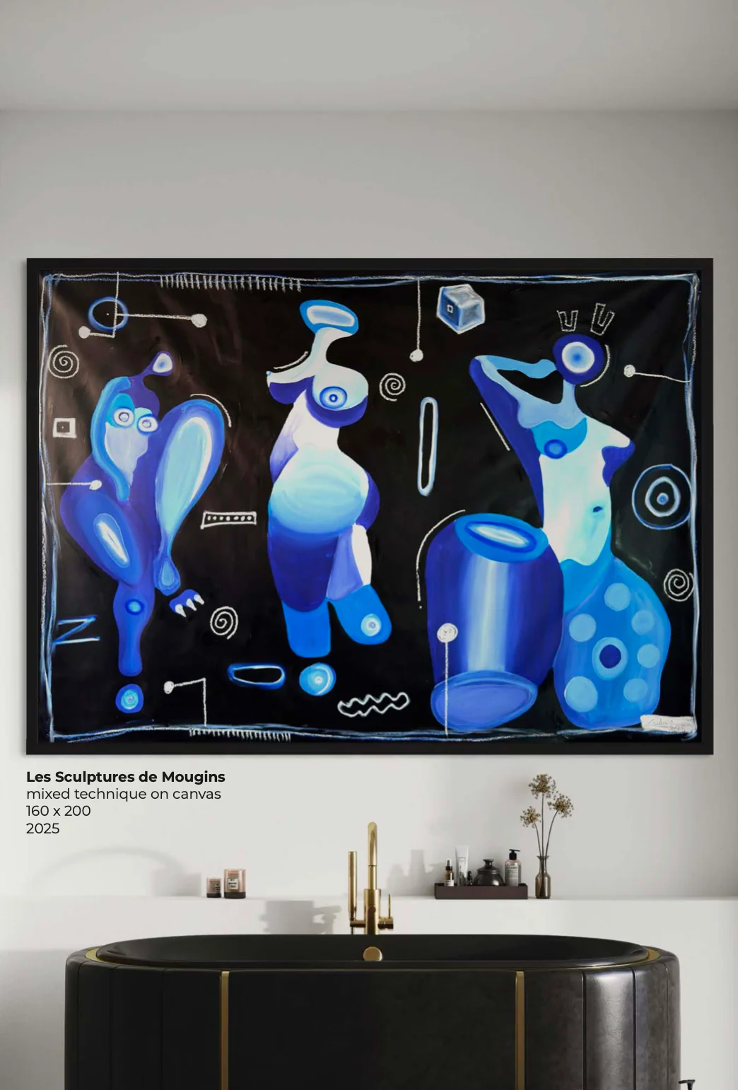 Les Sculptures de Mougins, Technique mixte sur toile — Elliot Zontone