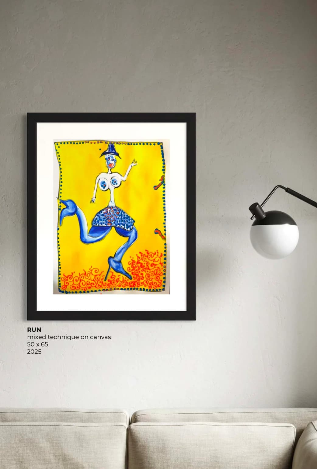 RUN, Technique mixte sur toile — Elliot Zontone