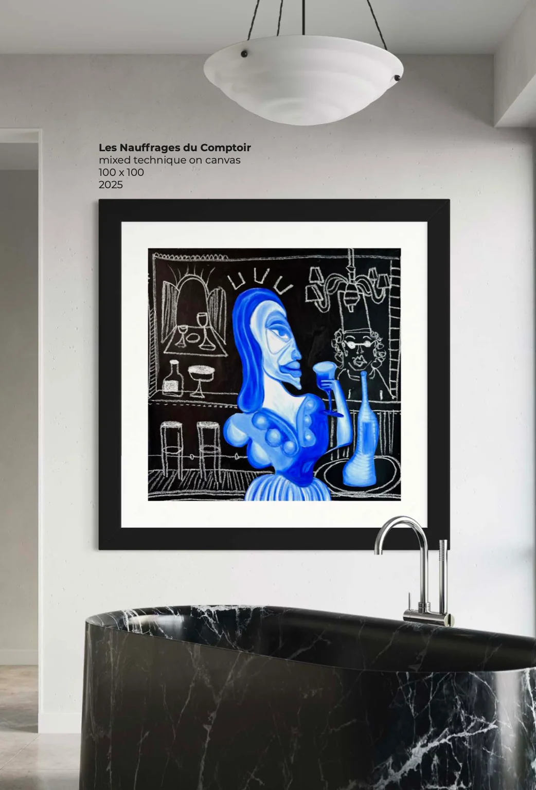 Les Nauffrages du Comptoir, Technique mixte sur toile — Elliot Zontone