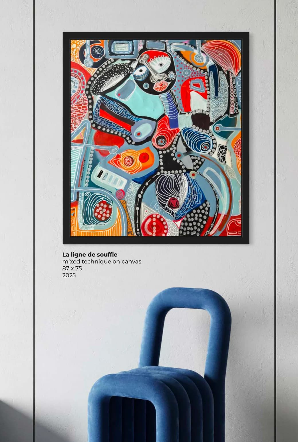 La ligne de souffle, Technique mixte sur toile — Elliot Zontone