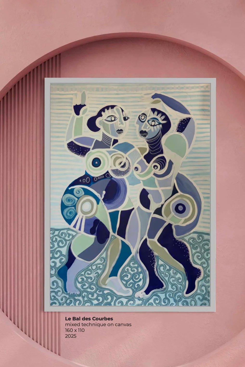 Le Bal des Courbes, Technique mixte sur toile — Elliot Zontone