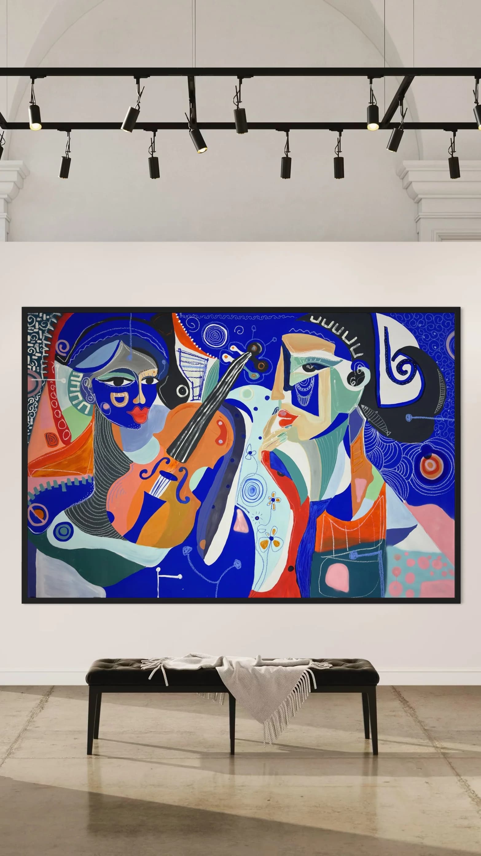 La Joueuse de Violon, Technique mixte sur toile — Elliot Zontone