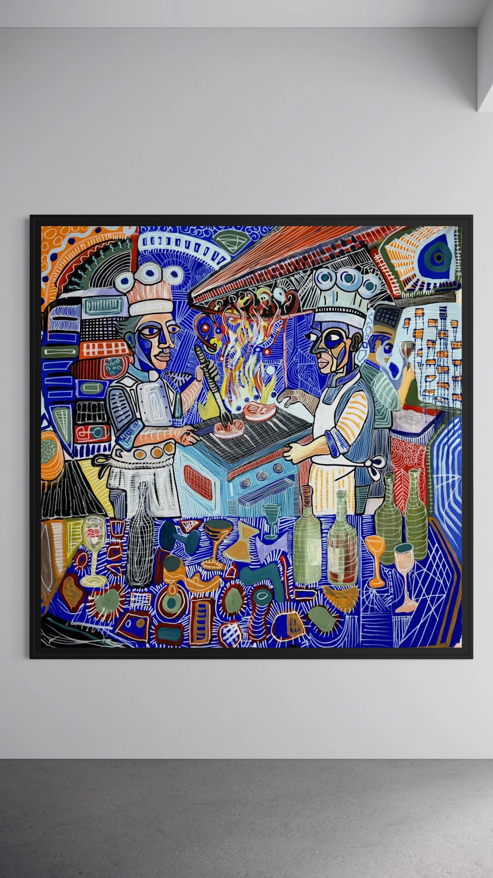 Le Ballet des Fourneaux, Technique mixte sur toile — Elliot Zontone