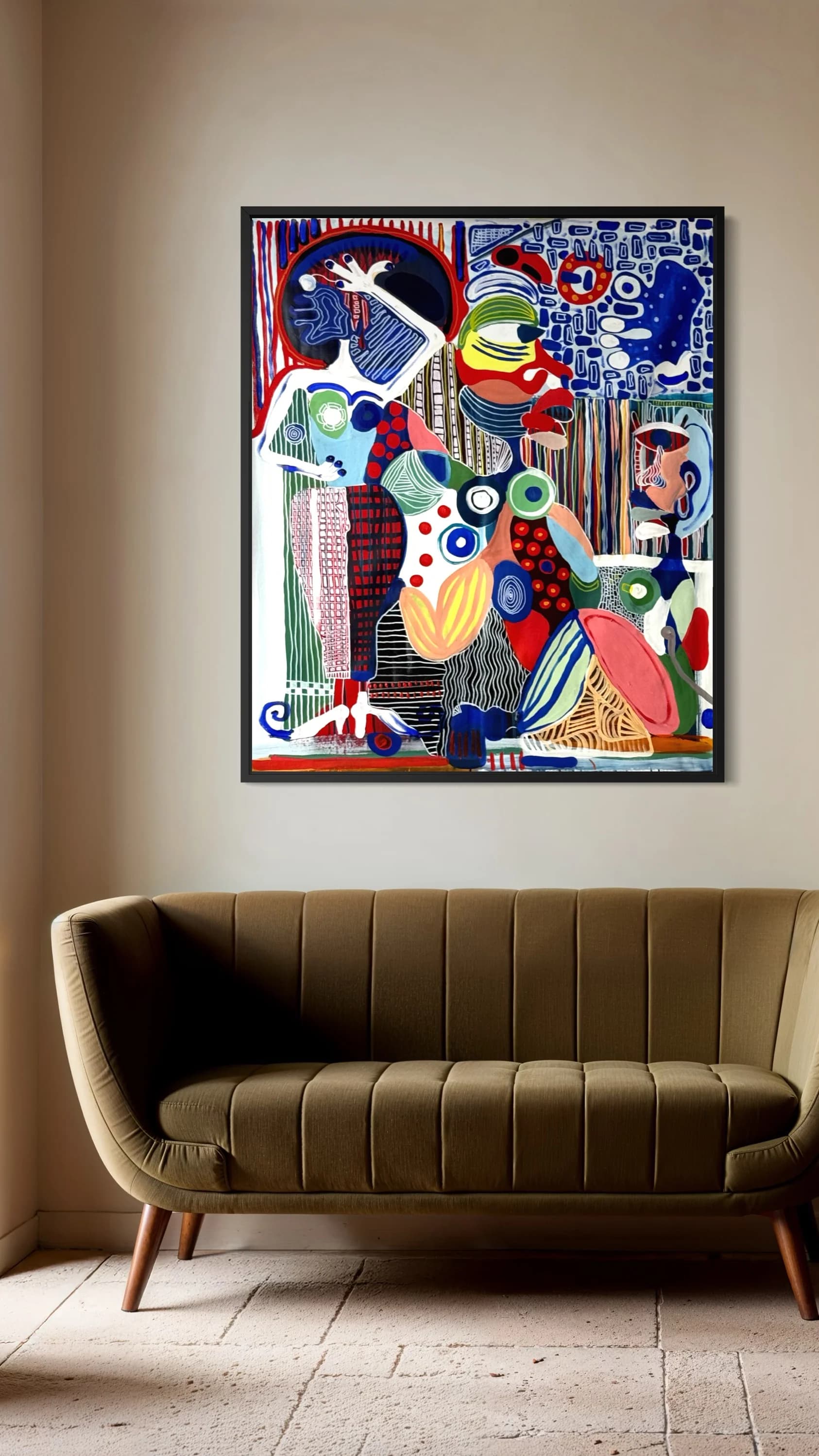 Faire la tapisserie, Technique mixte sur toile — Elliot Zontone