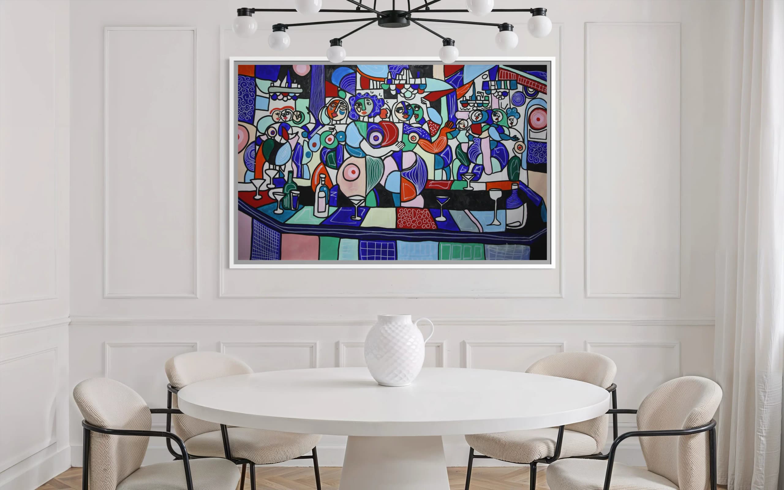Le Bar, Technique mixte sur toile — Elliot Zontone