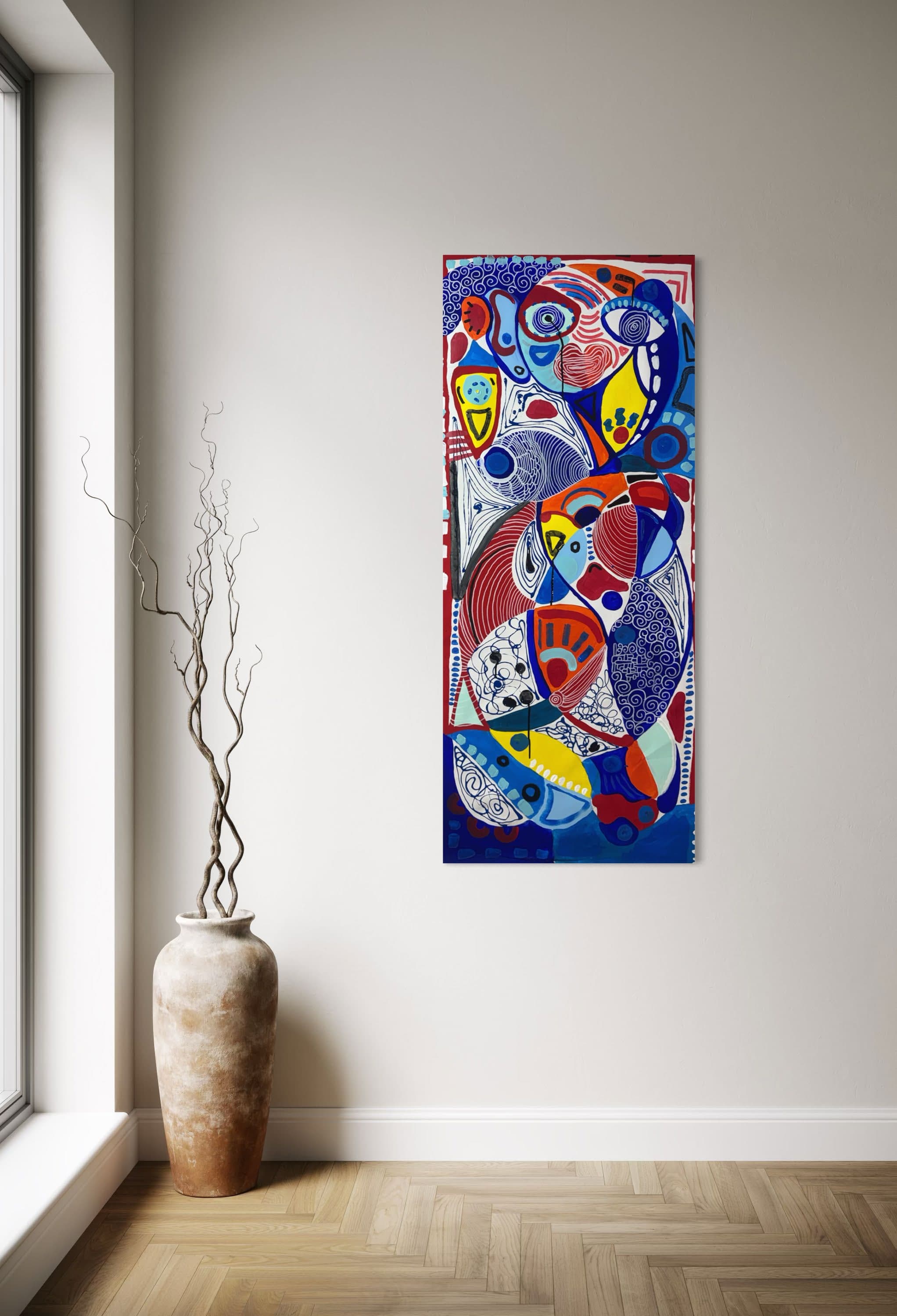 Abstraction, Technique mixte sur toile — Elliot Zontone