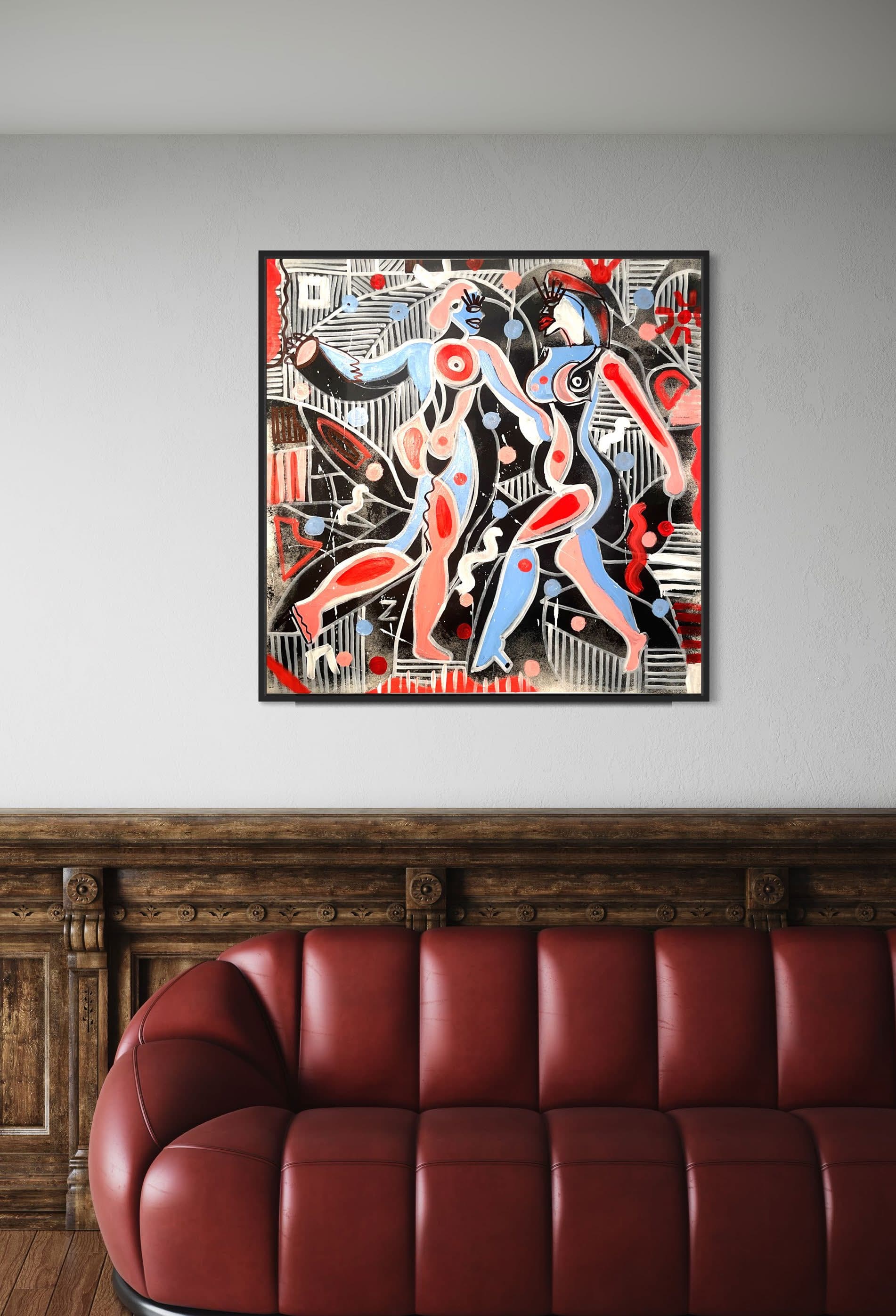 Discoteca, Technique mixte sur toile — Elliot Zontone