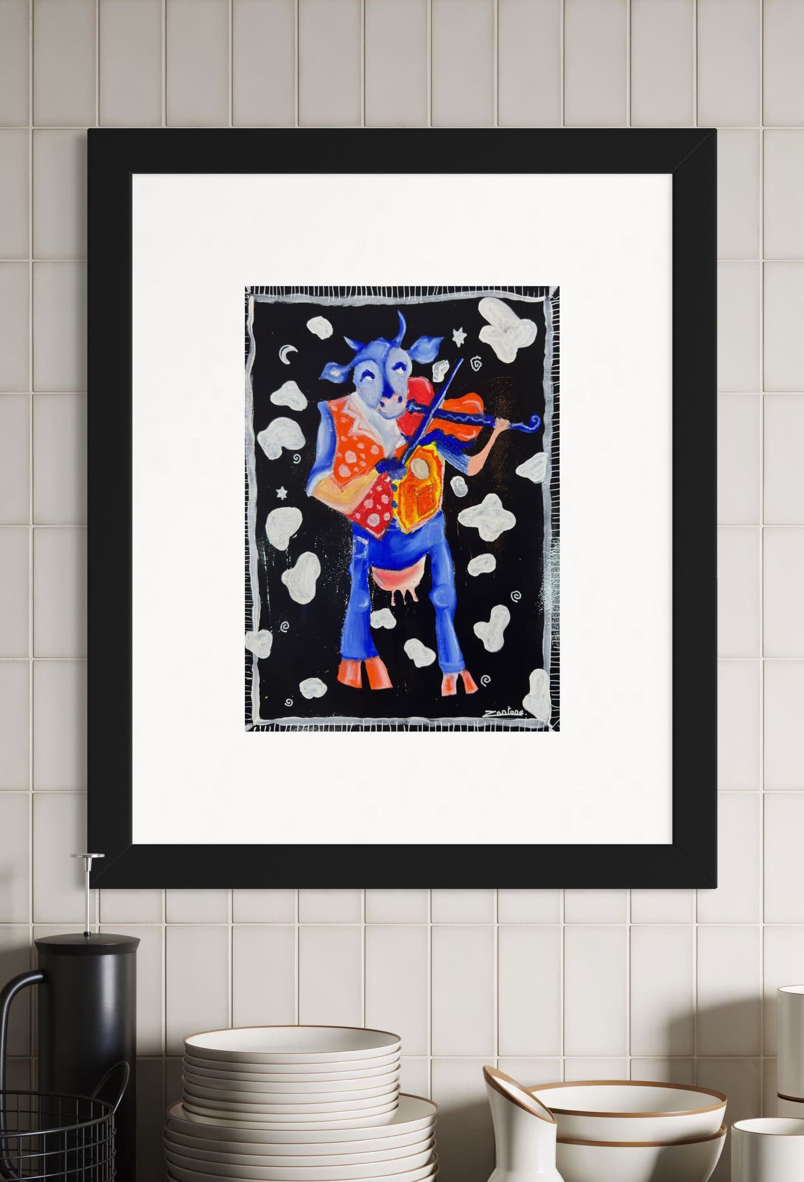 Do Ré Meuhhhhhhh, Technique mixte sur toile — Elliot Zontone
