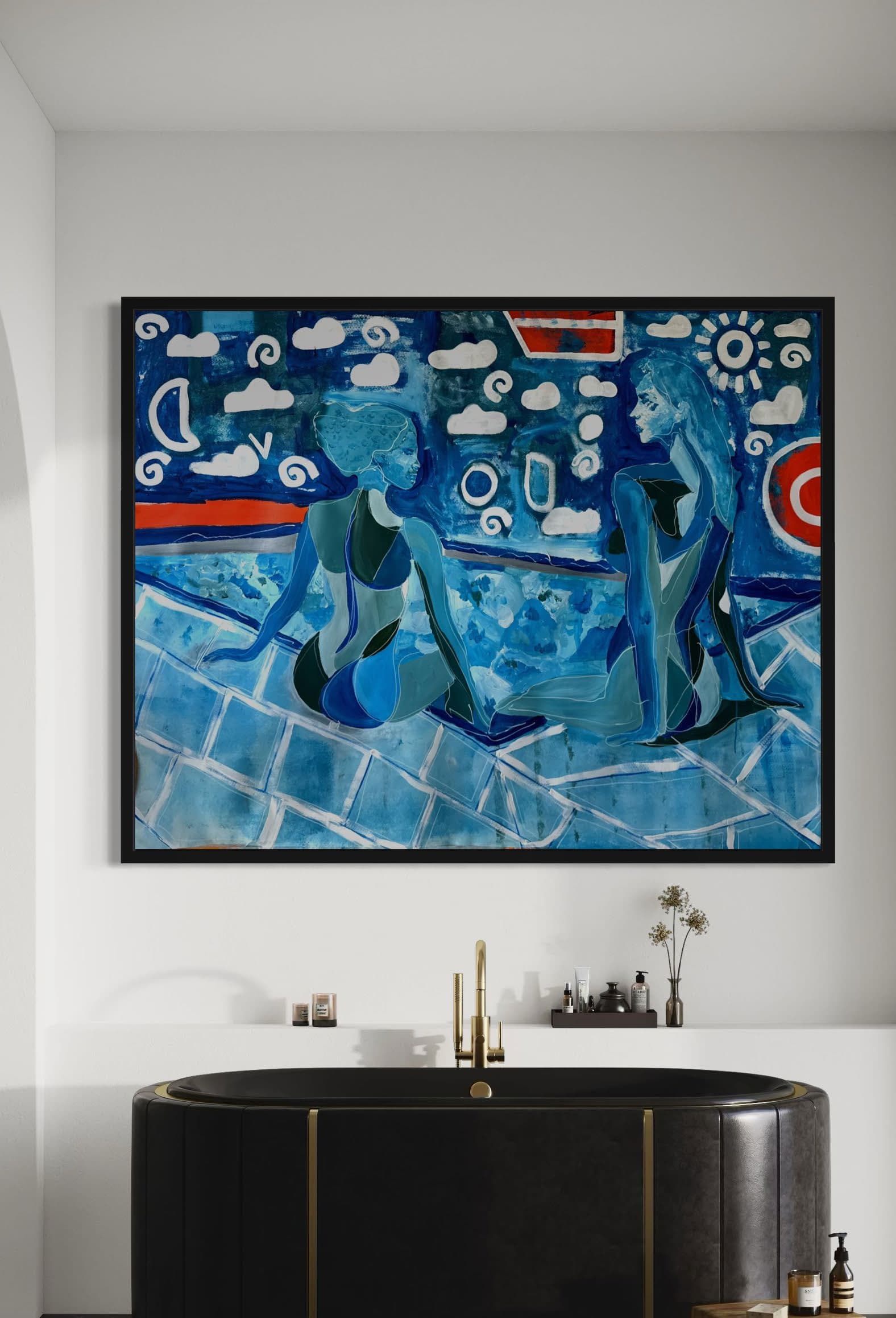Plongée dans les Potins, Technique mixte sur toile — Elliot Zontone